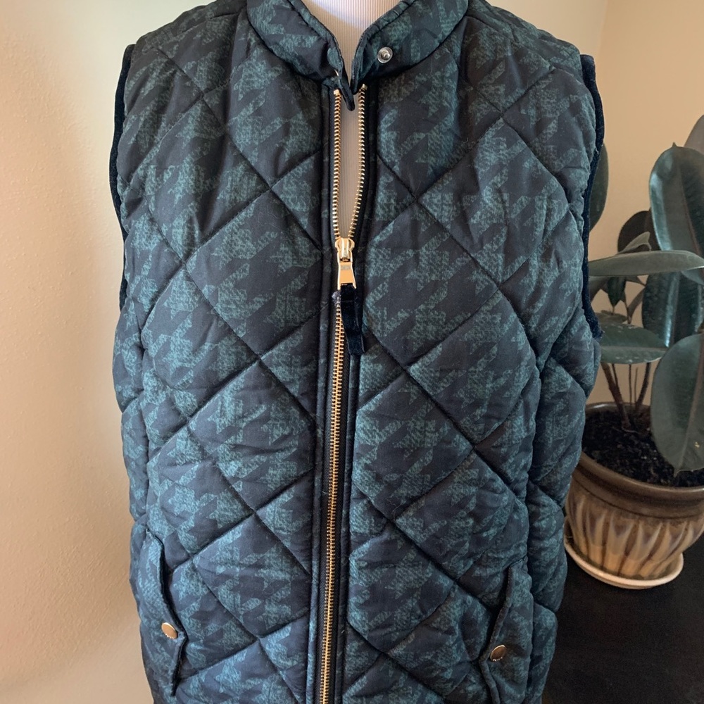 Kenzie Green & Black Houndstooth Vest